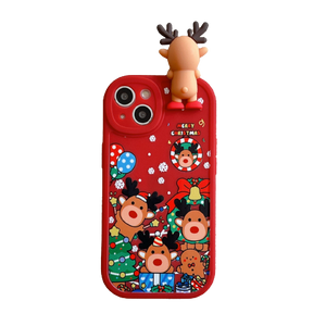 Red iPhone 14 plus Christmas Gift 3D Cute Phone Case Cover