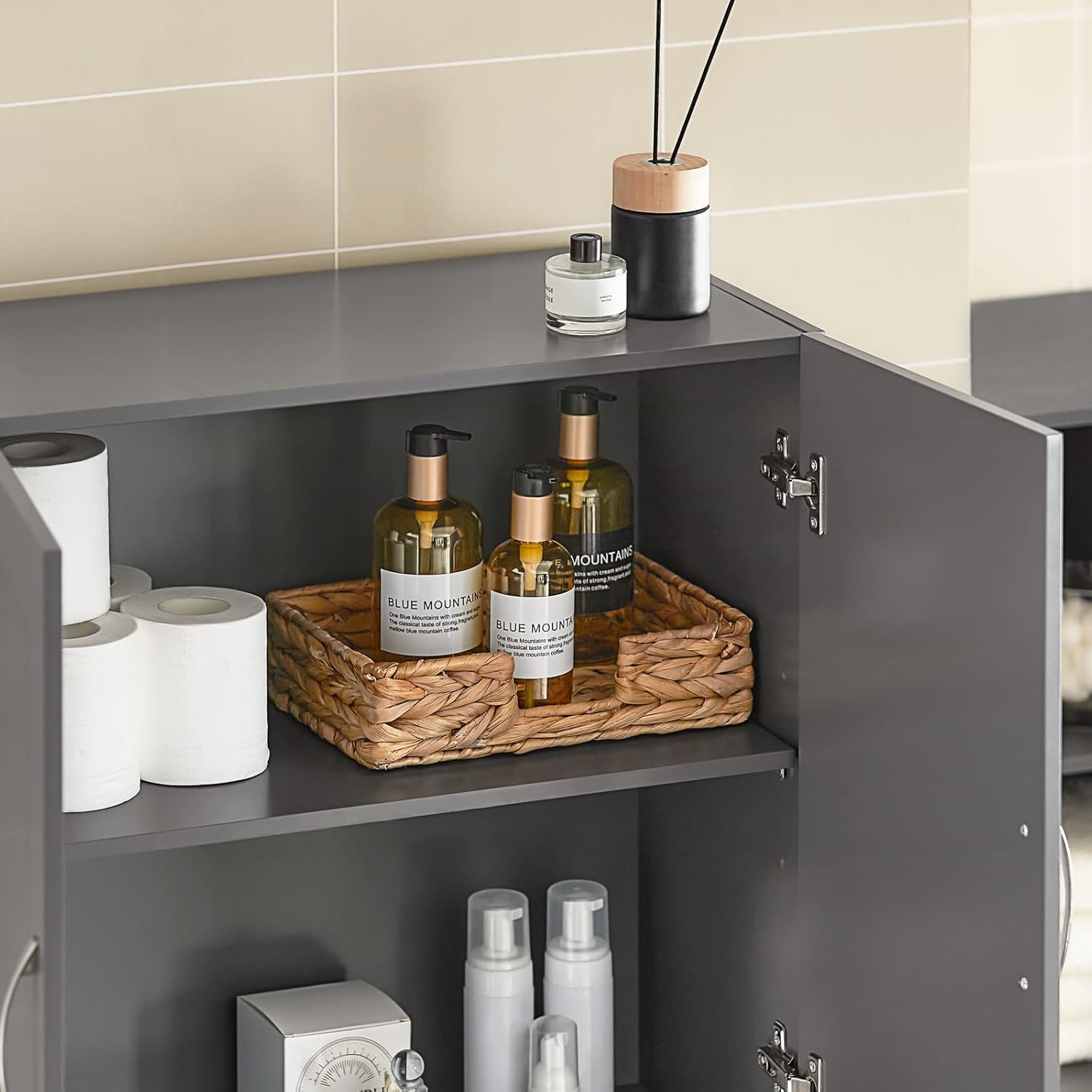 Wall Cabinet Kitchen Cabinet Bathroom Cabinet Storage Cabinet Gray