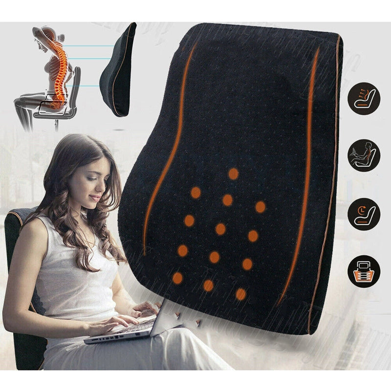 Lumbar Back Memory Foam Support Cushion Seat Waist Back Pillow Home Car Office