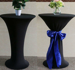 2X Cocktail Table Covers Stretch Dry Bar Spandex Poseur Cloth Wedding Party black