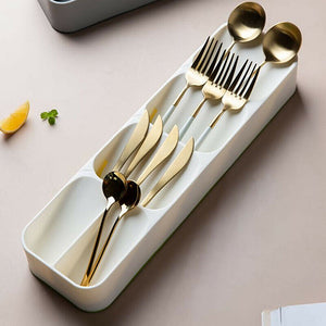 Cutlery Organiser Spoon Tray Insert Utensil Divider Organizer Kitchen Drawer AU