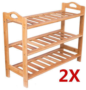 3 Bamboo Shoe Rack Wooden Bench Organizer Cabinet Holder Shelf Stool Stand