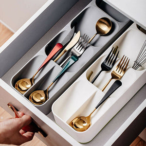 Cutlery Organiser Spoon Tray Insert Utensil Divider Organizer Kitchen Drawer AU