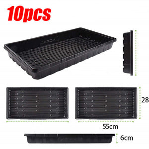 10x Garden Black Plastic Rectangle Plant Seedling Propagation Seeding Tray AUS