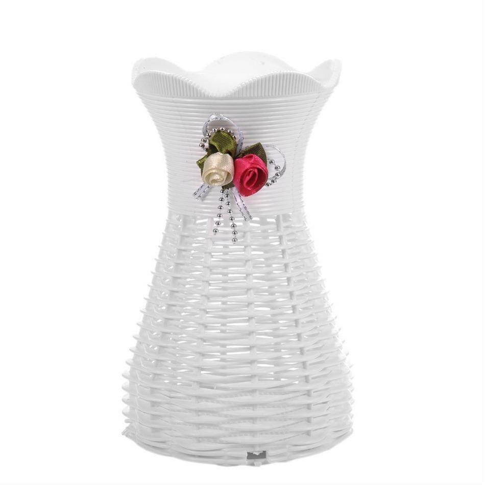 Plastic Artificial Simulation Rattan Basket Dried Flower Vases For Home Decor