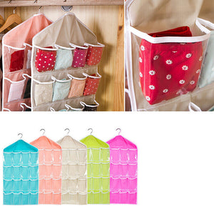 16 Pocket Shoe Holder Bag Organiser Over Door Hanging Shelf Rack Storage Hook