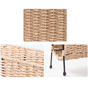 Natural Handwoven Bookshelf Magazine Newspaper Storage Rack Tabletop Book Racks