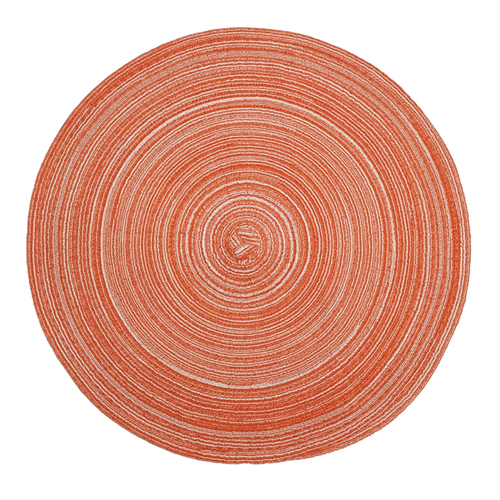 Orange 4PCS 30CM Round Jacquard-Weaved Non Slip Placemats Dining Table Place Mats Set