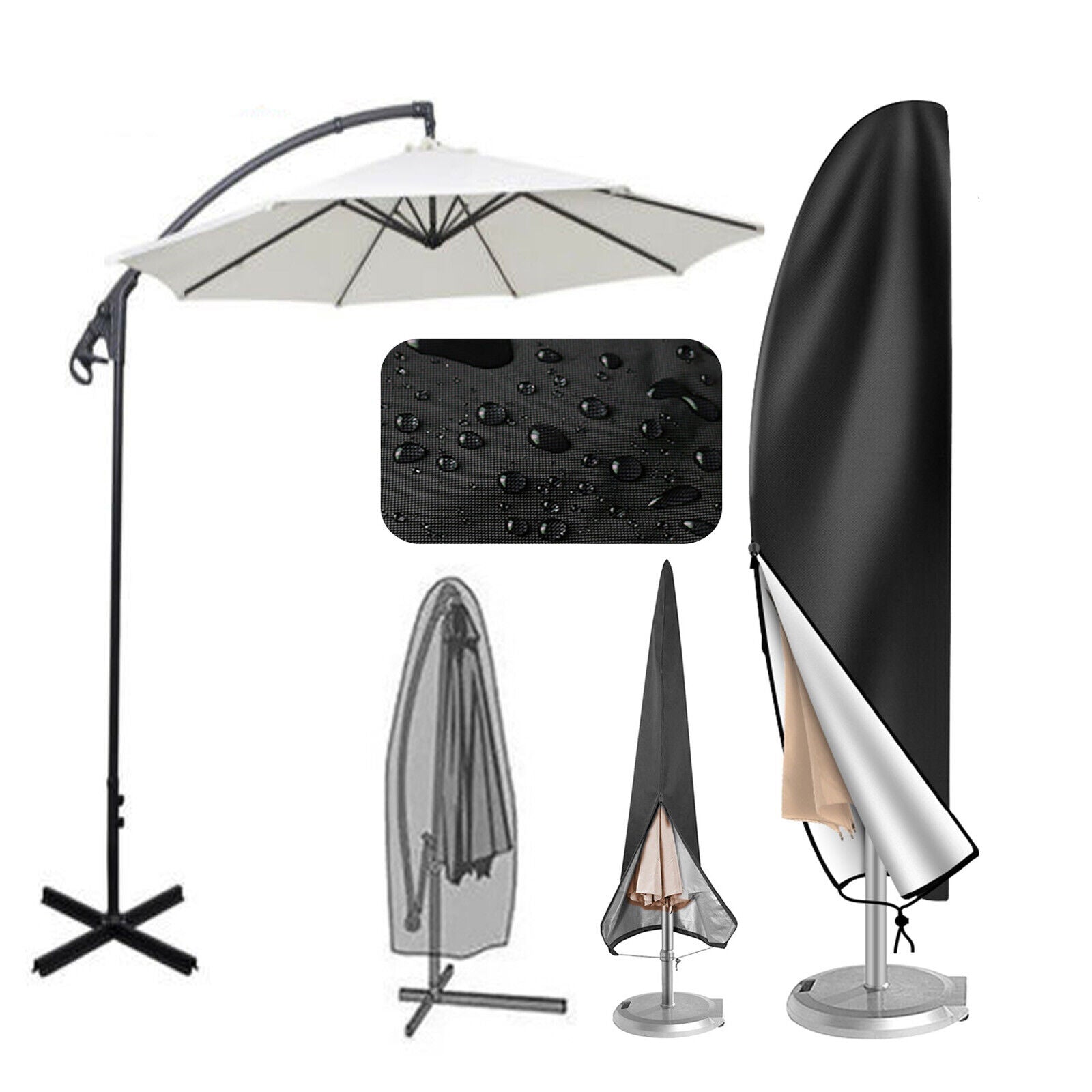 205 cm Outdoor Cantilever Umbrella Cover Garden Patio Parasol Sun/Rain/Dust Protection