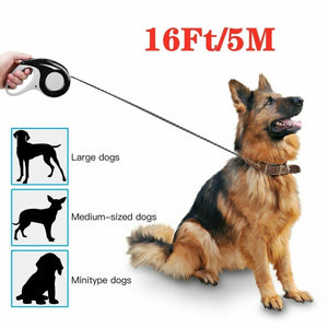 5M Strong Heavy Duty Long Retractable Dog Walking  Lead Rope For Pet Dog Cat