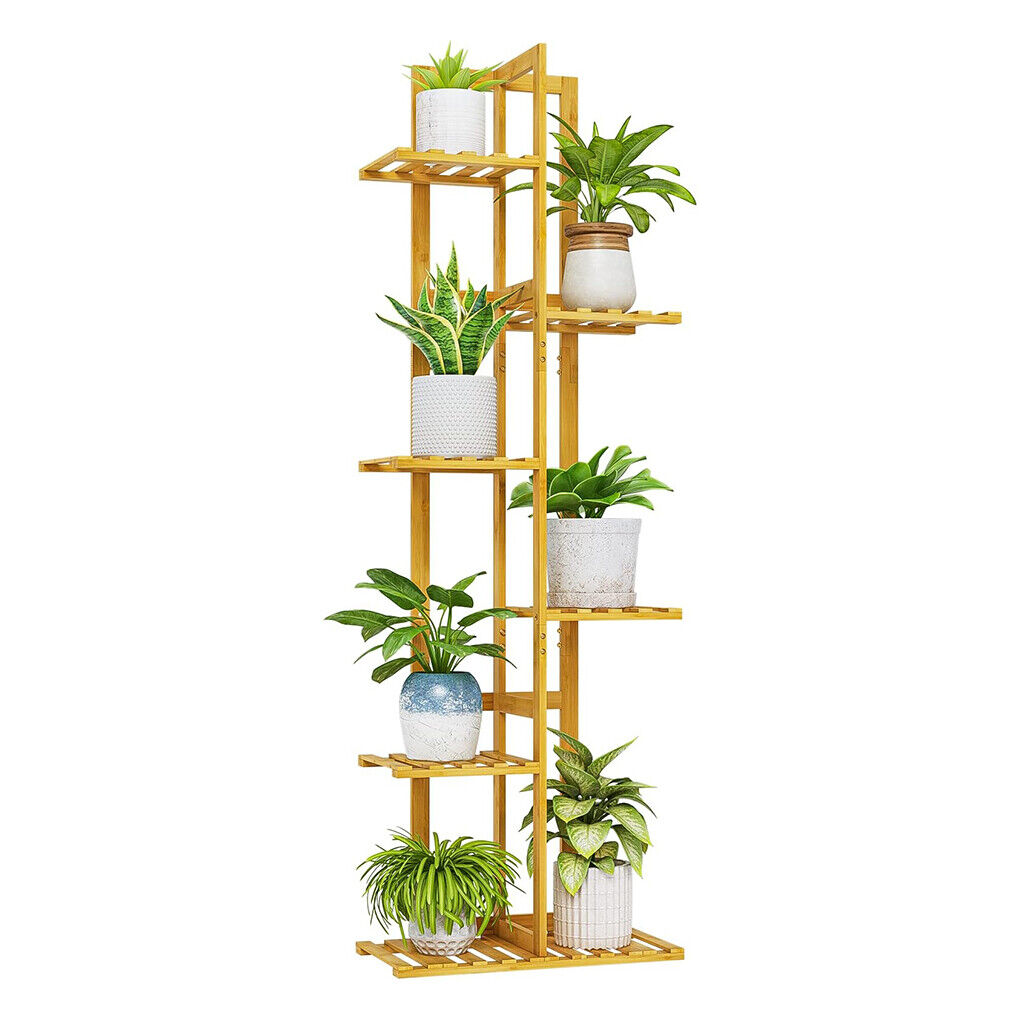 6/7 Pot Bamboo Flower Shelf Rack Plant Stand Pots Display Corner Shelving Home