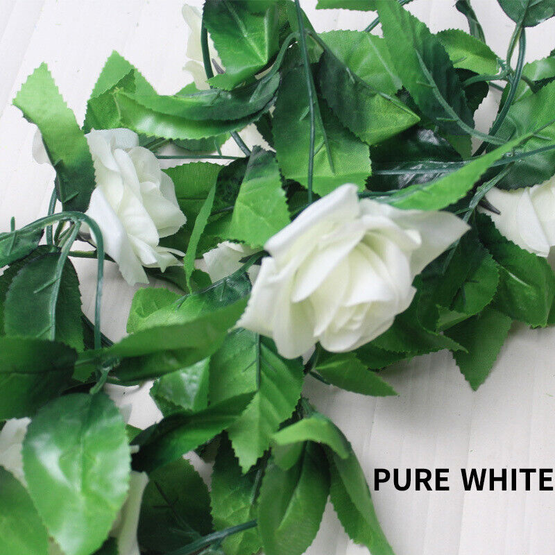 6x 2.5M White Artificial Silk Flowers Fake Vine Ivy Hanging Garland Floral Wedding 6GM