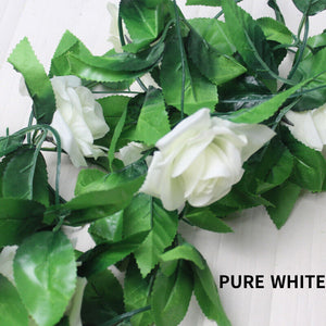 6x 2.5M White Artificial Silk Flowers Fake Vine Ivy Hanging Garland Floral Wedding 6GM