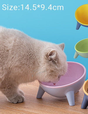 Raised Cat Bowl Pet Feeder Pet Bowl Elevated Dog Bowls 15° Tilted Pet Water Bowl