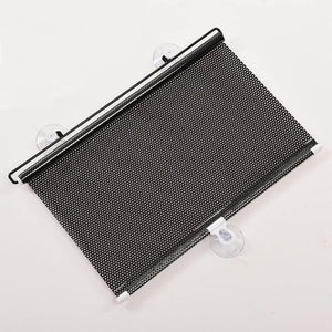 PVC Retractable Car Window Sun Shade Visor Windshield Roller Blind 125cm x 58cm