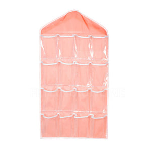 16 Pink Pocket Shoe Holder Bag Organiser Over Door Hanging Shelf Rack Storage Hook