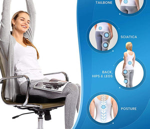 Black plush seat cushion Orthopedic Memory Foam Seat Cushion Support Back Pain Chair Pillow Car