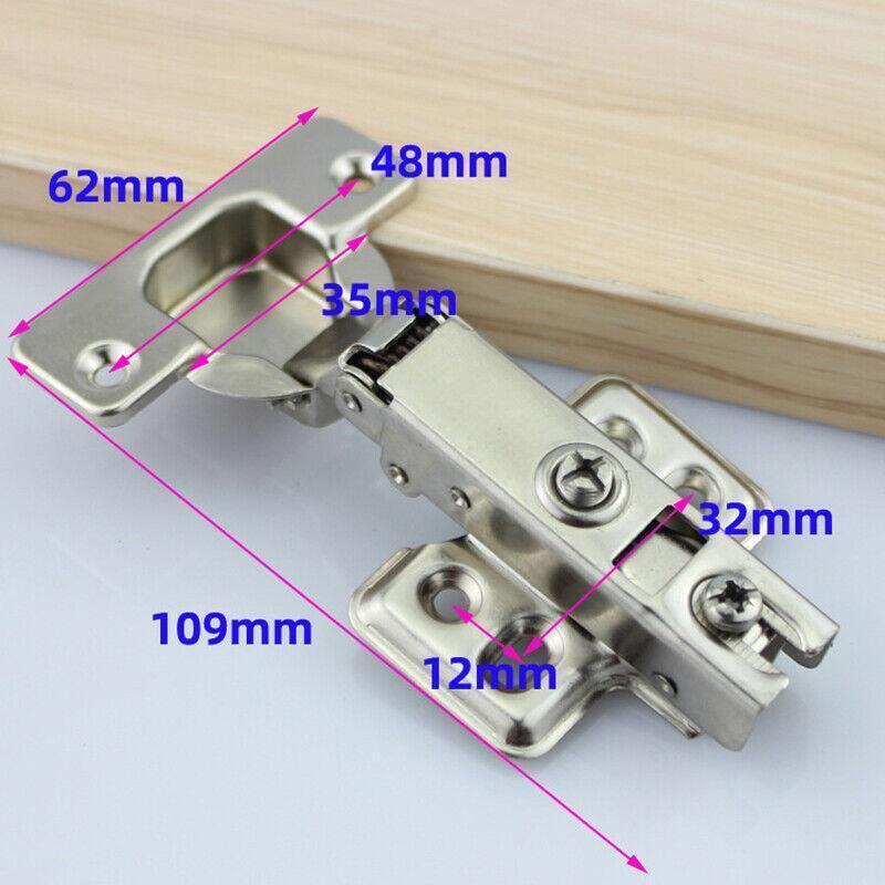 10X Door Hinge Cabinet Cupboard Hinges Soft Close Full Overlay Wardrobe Kitchen