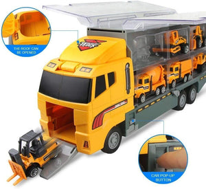 Construction Toy Vehicle Cars Model Trucks, Transporter Truck Excavator