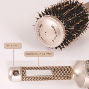 Thermal Ceramic Ionic Round Barrel Hair Brush Comb with Boar Bristle Salon Home