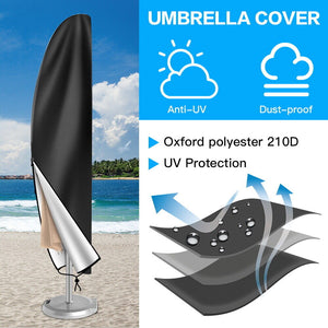 280 cm Outdoor Cantilever Umbrella Cover Garden Patio Parasol Sun/Rain/Dust Protection