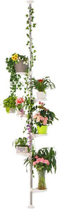 7-Layer Indoor Plant Stands Spring Tension Pole Metal Flower