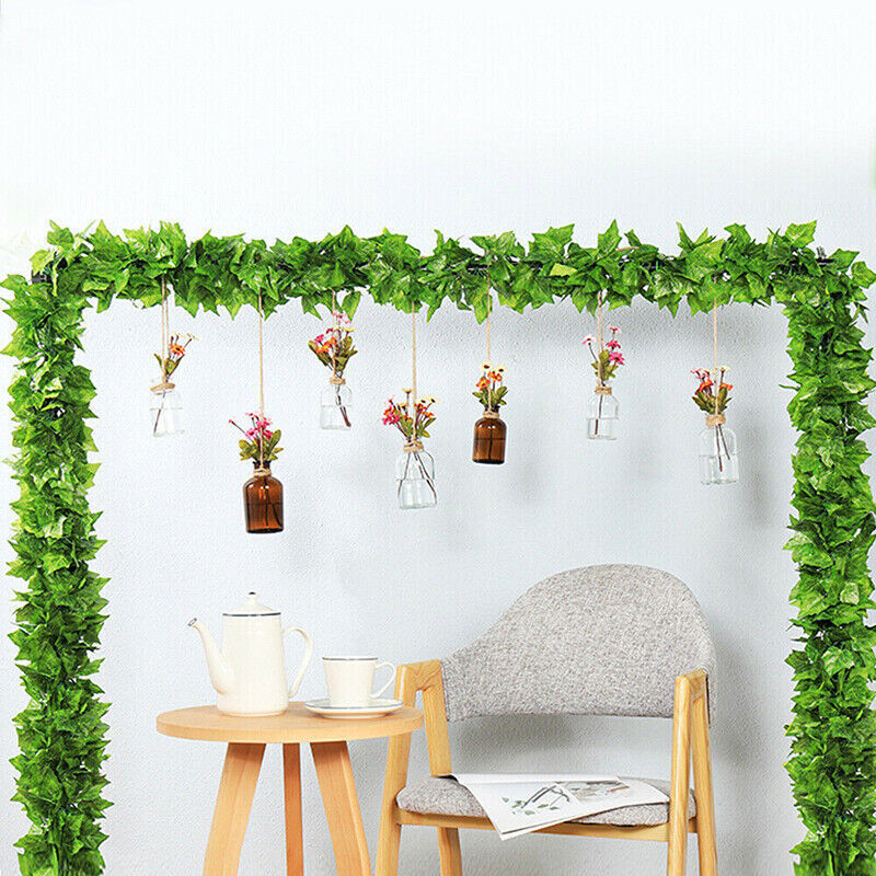 Watermelon leaves 12 X 2M Artificial Ivy Vine Fake Foliage Flower Hanging Leaf Garland Plant Party
