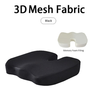 Black plush seat cushion Orthopedic Memory Foam Seat Cushion Support Back Pain Chair Pillow Car