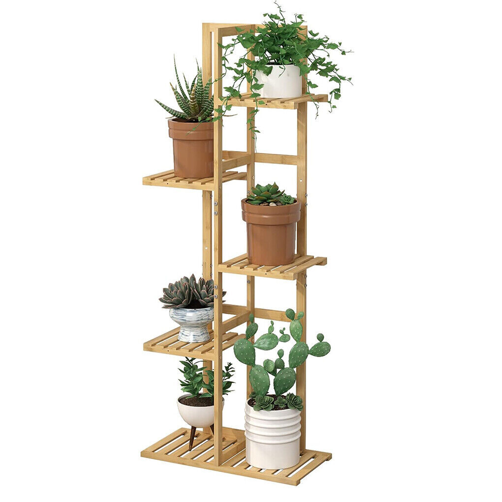 6/7 Pot Bamboo Flower Shelf Rack Plant Stand Pots Display Corner Shelving Home