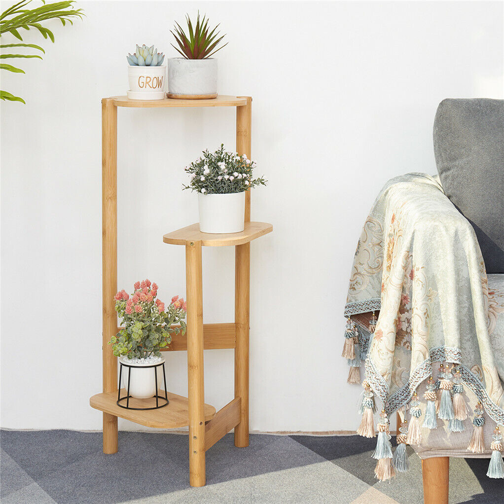 3 Tier High Low Plant Stand Flower Pot Holder Shelf for Garden Living Room Patio