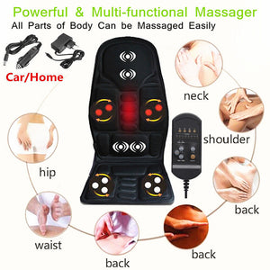 8 Modes Full Body Massager Back Seat Cushion Shiatsu Chair Massage Pad Heat Mat