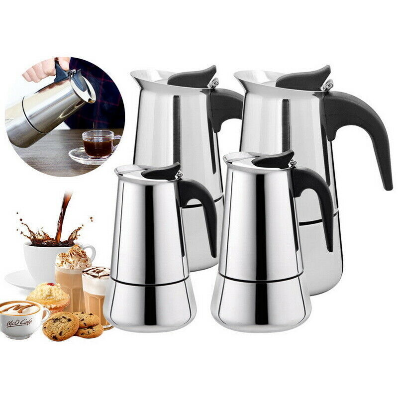4Cup 200ml Coffee Maker Moka Percolator Stove Top Espresso Latte Stainless Pot