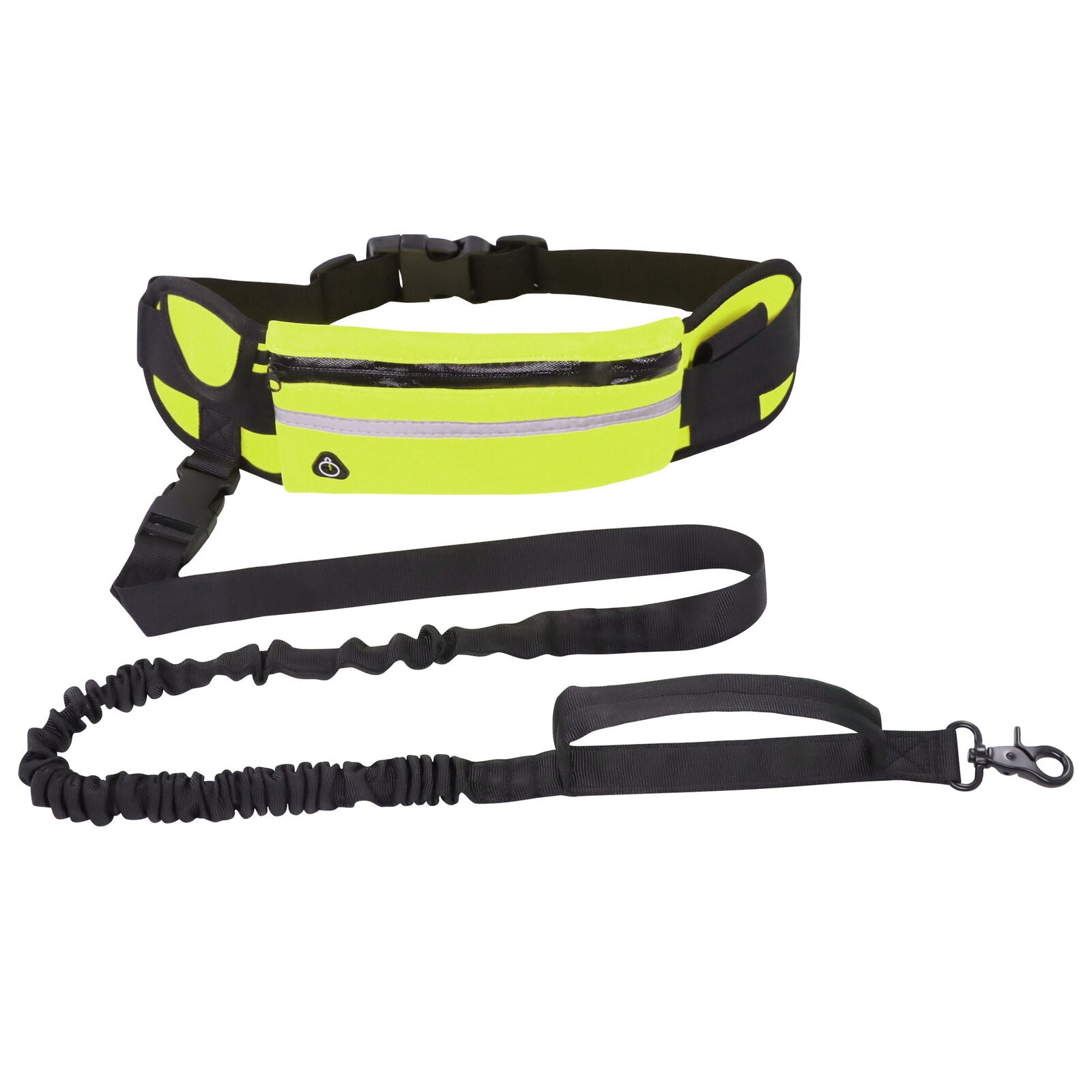 Adjustable Hands Free Dog Leash Lead + Waist Bag Belt Jogging Walking Running