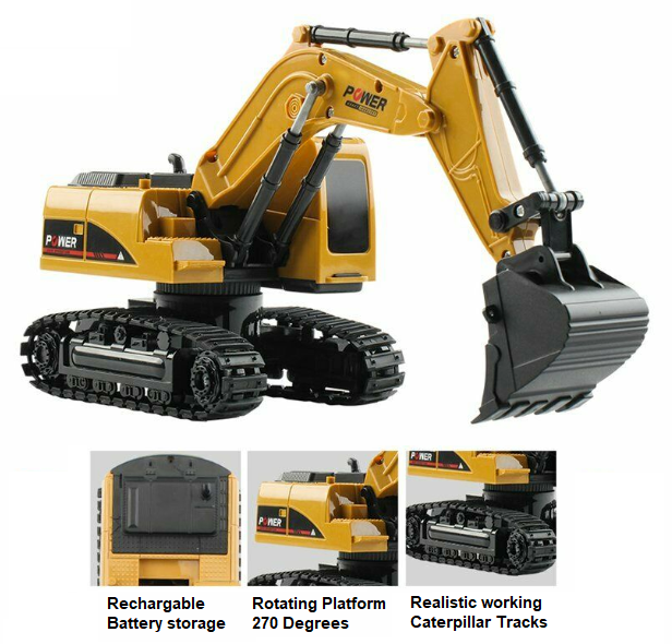 Remote Control Excavator RC Digger Construction Truck Vehicle RC Toys for Kids