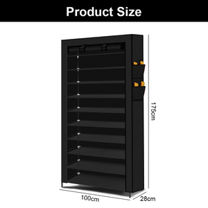 NEW 10 Tier Shoe Rack Cabinet Portable Storage Cover Shelf Organiser 50 Pairs