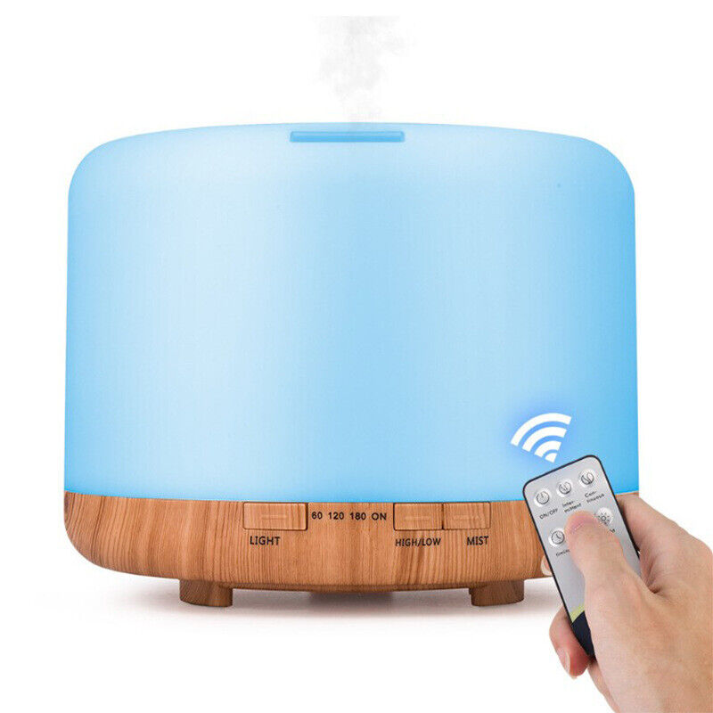 Wood grain 500ML Aroma Aromatherapy Diffuser LED Oil Ultrasonic Air Humidifier Purifier