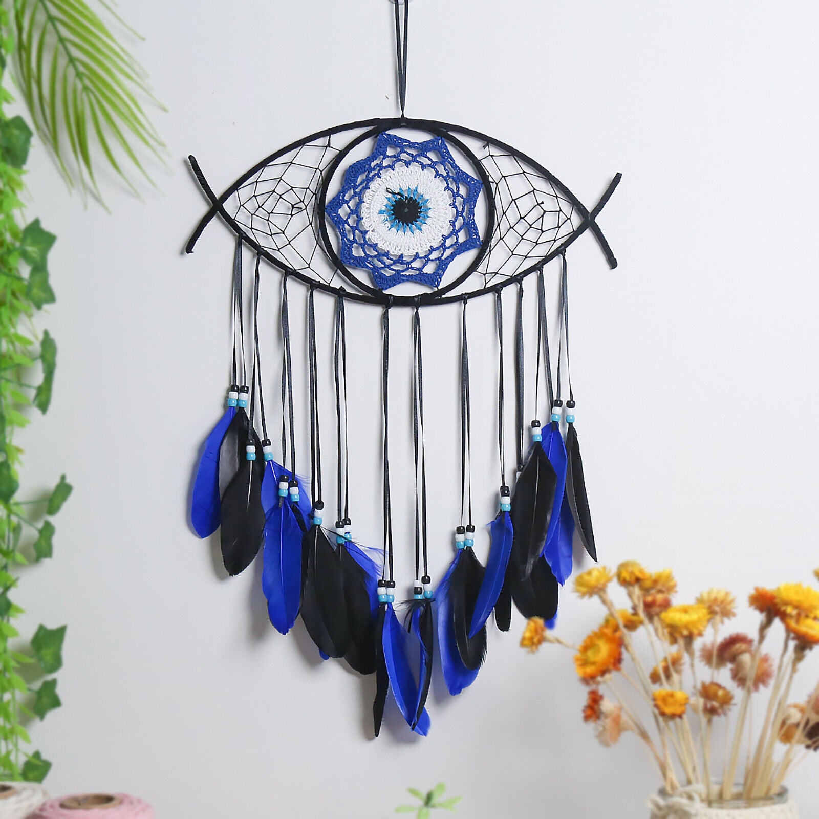 Dream Catchers - Handmade Wall Hanging Evil Eye Dream Catcher Feather Crafts