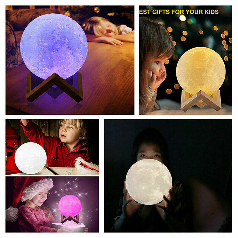 16 Colors 18cm Magical Moon Lamp LED Night Light Moonlight Sensor Remote Control Dimmable 3D