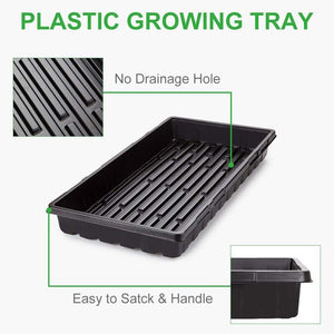 10x Garden Black Plastic Rectangle Plant Seedling Propagation Seeding Tray AUS