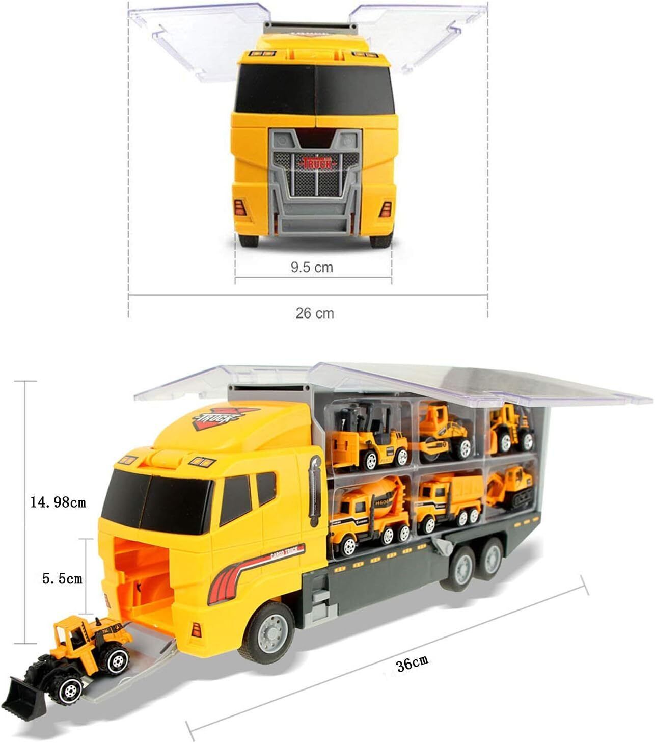 Construction Toy Vehicle Cars Model Trucks, Transporter Truck Excavator