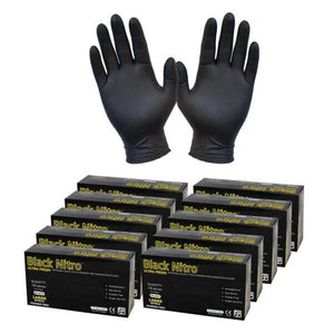 BLACK DISPOSABLE POWDER FREE NITRILE GLOVES FOOD INDUSTRIAL MEDICAL PROTECTION 100 PCS