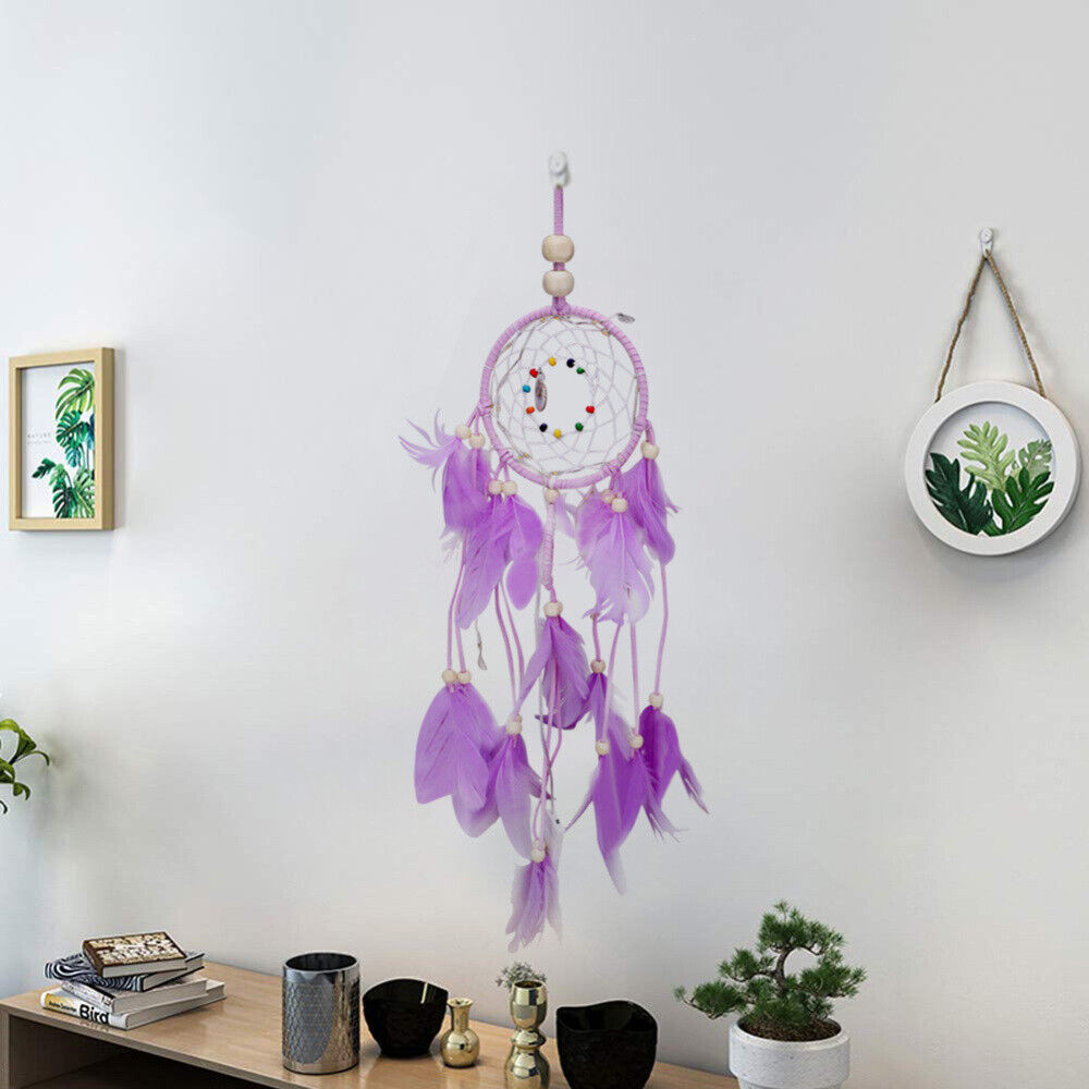 LED Dreamcatcher Light Up Feather Dream Catcher Wall Hanging Home Decor Handmade