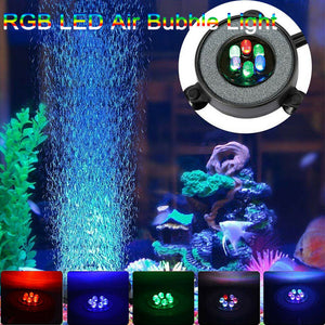 MIni Aquarium Bubble LED Air Stone Disk Fish Tank Lights Lamp Multicolor Change