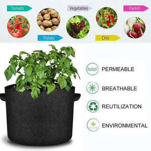 7 Gallon Pack of 10 Fabric Grow Pots Breathable Planter  Gallon Bags