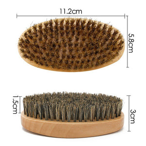 Boar Bristle Beard Brush & Wooden Comb Kit Beard Care Kit l Beard Grooming Kit #