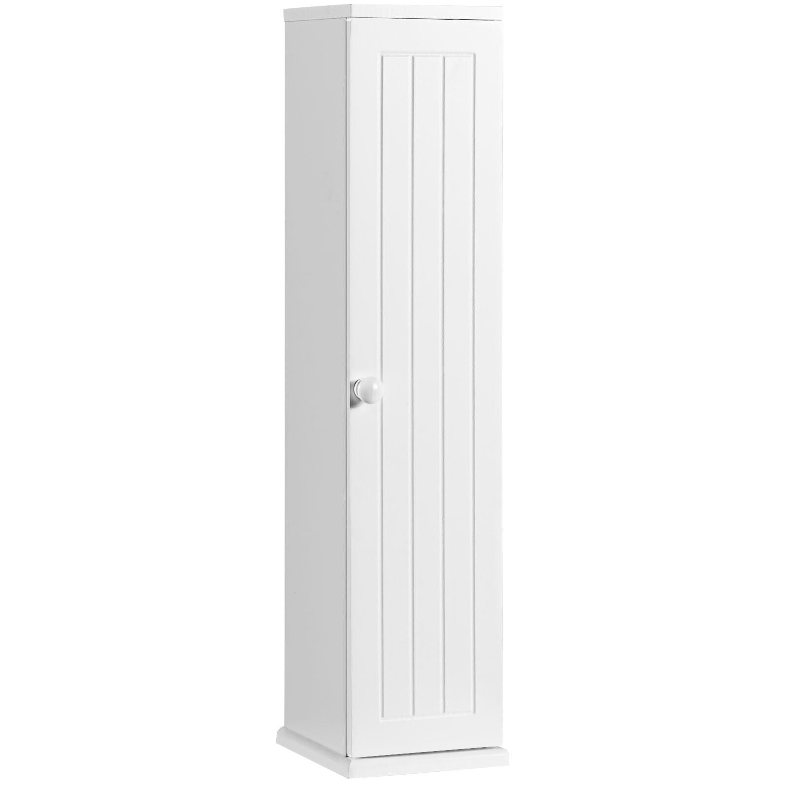 Bathroom Storage Cabinet Slim Tissue Organizer Paper Holder Toilet White