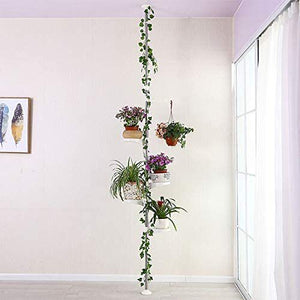 7-Layer Indoor Plant Stands Spring Tension Pole Metal Flower