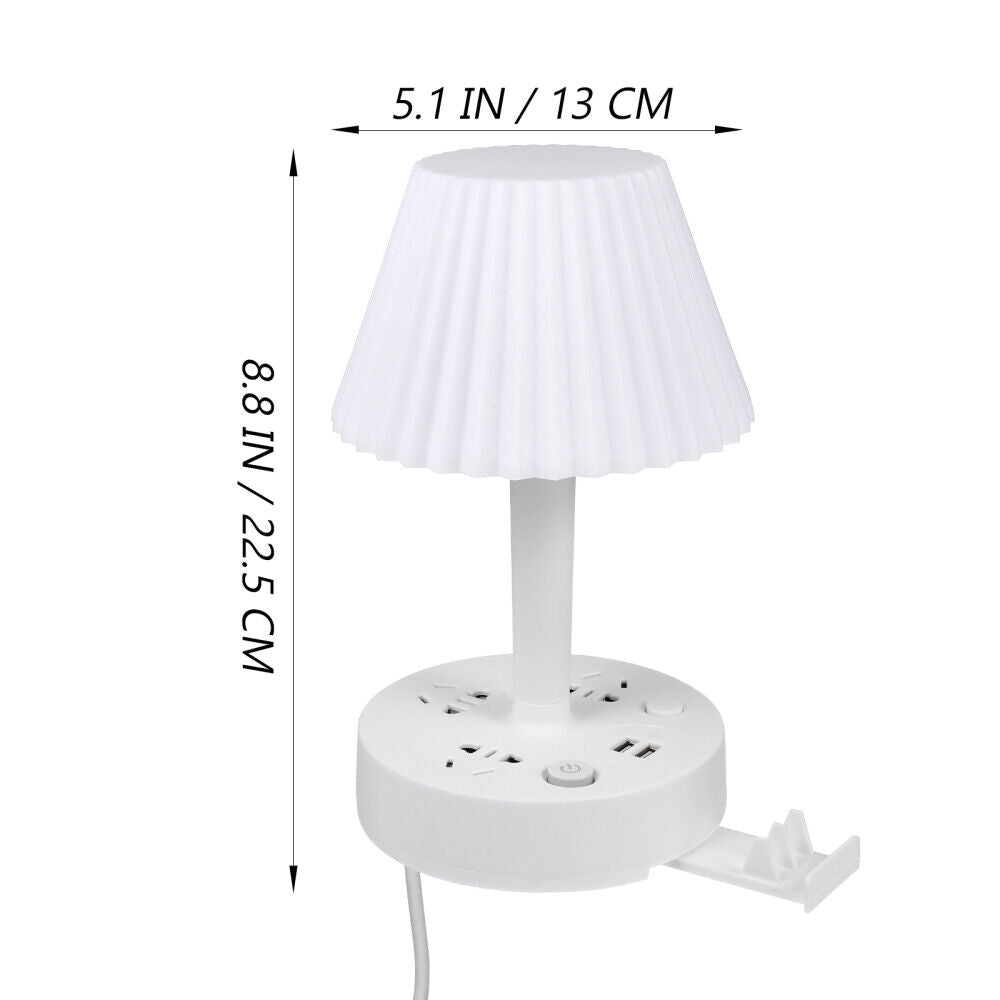 USB Bedside Table & Desk Lamp with 3 USB Charging Ports and 2 Outlets Power Stri