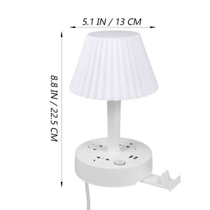 USB Bedside Table & Desk Lamp with 3 USB Charging Ports and 2 Outlets Power Stri