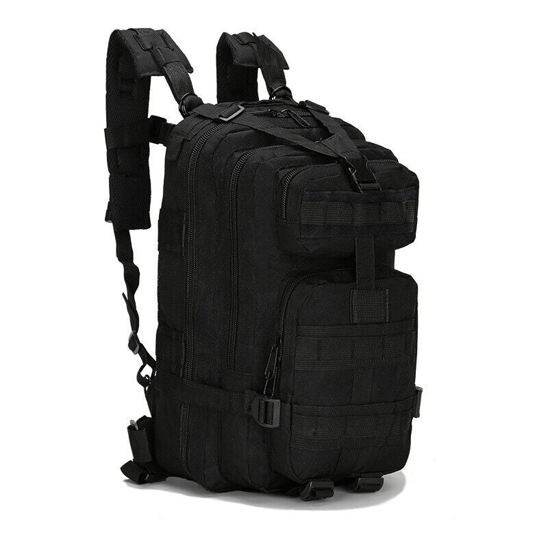 Black 30L Military Tactical Backpack Rucksack Outdoor Travel Camping Hiking Trekk Bag.